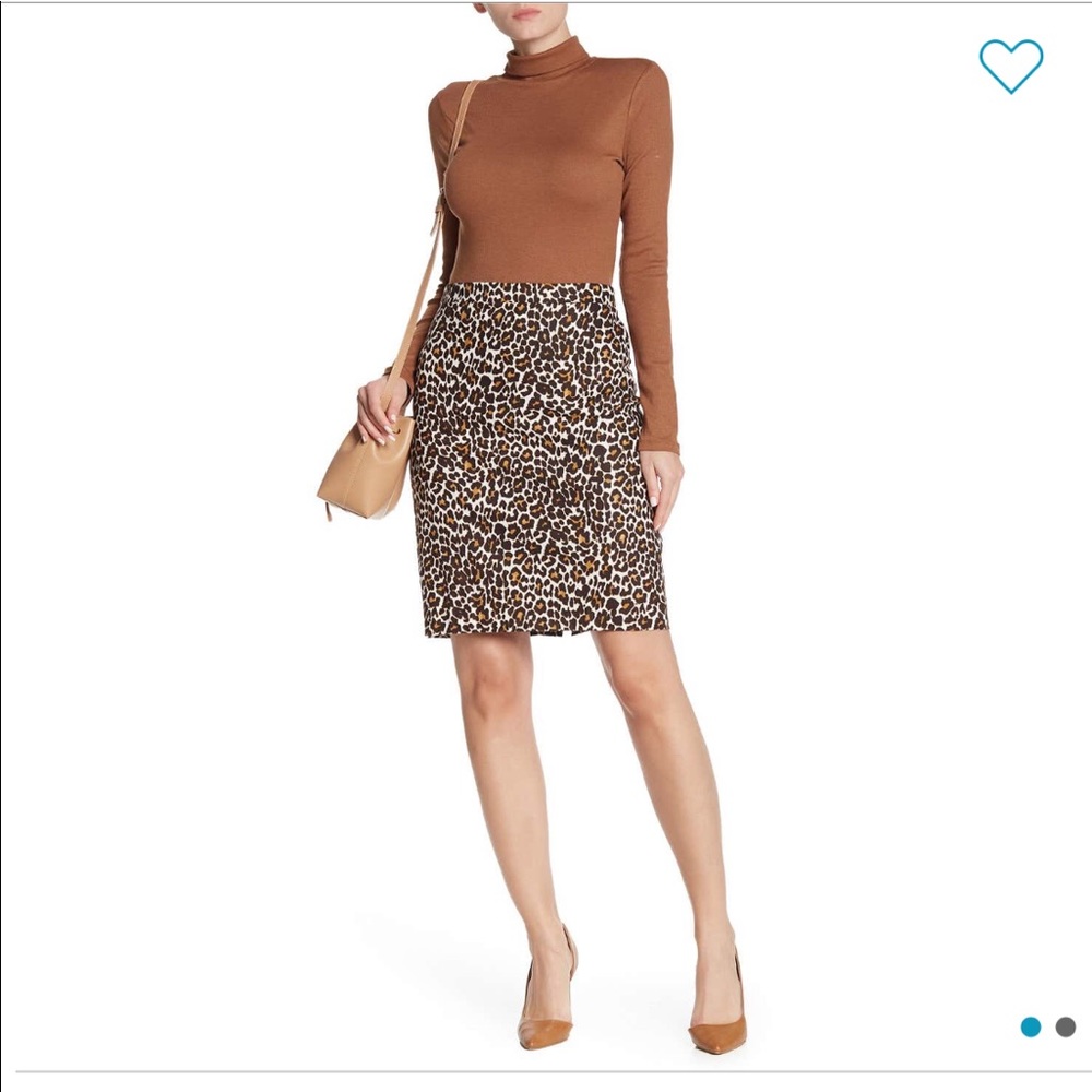 J. Crew Leopard Solid Pencil Skirt